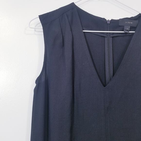 J. Crew Black Jumpsuit Women size 4 Sleeveless V-Neckline - Picture 4 of 15
